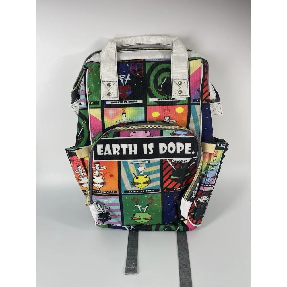 Weedhead Earth Is Dope Diaper Bag Backpack & Sling Bag Set Rare NWOT USA